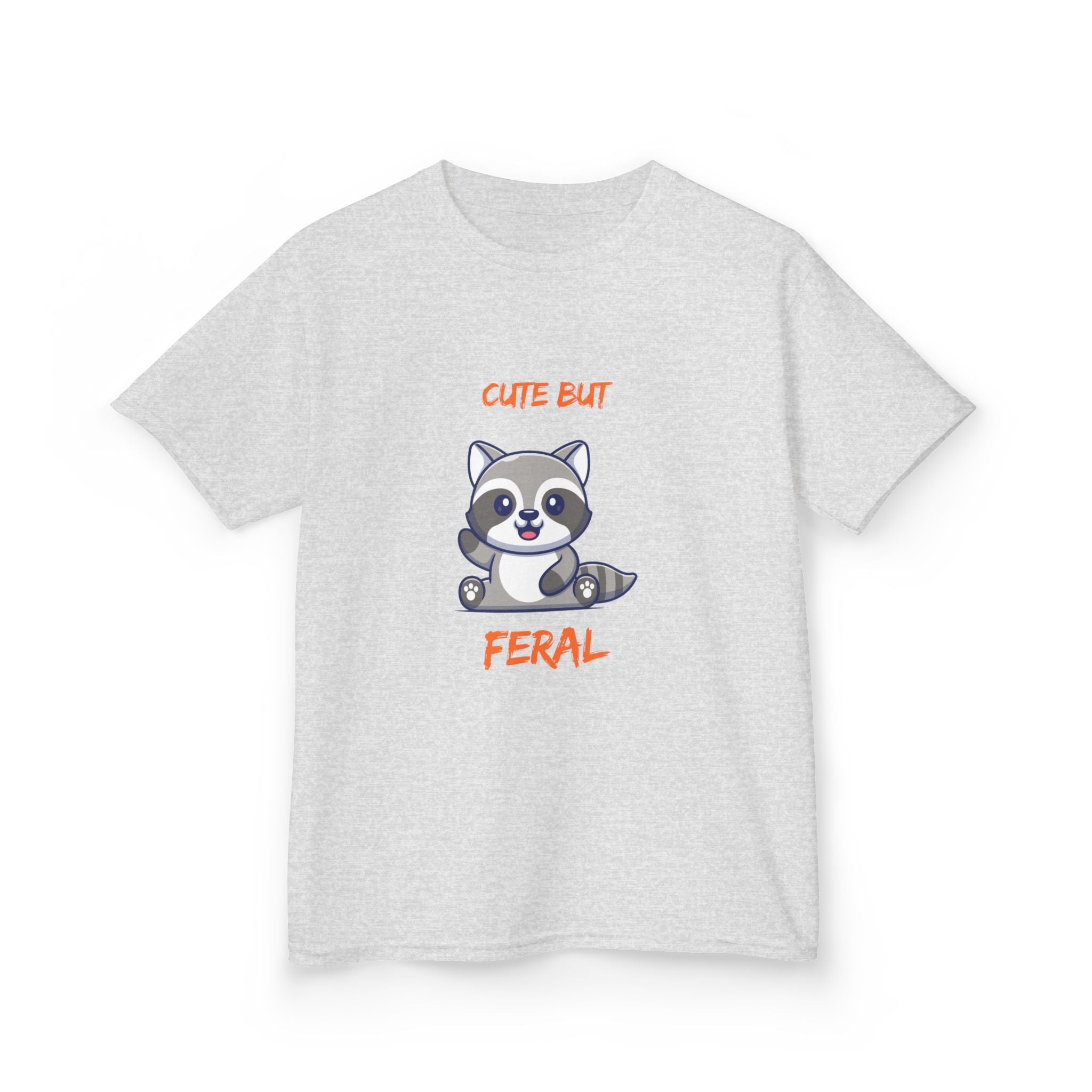 Kids T‑Shirt — Cute But Feral Raccoon Graphic Tee