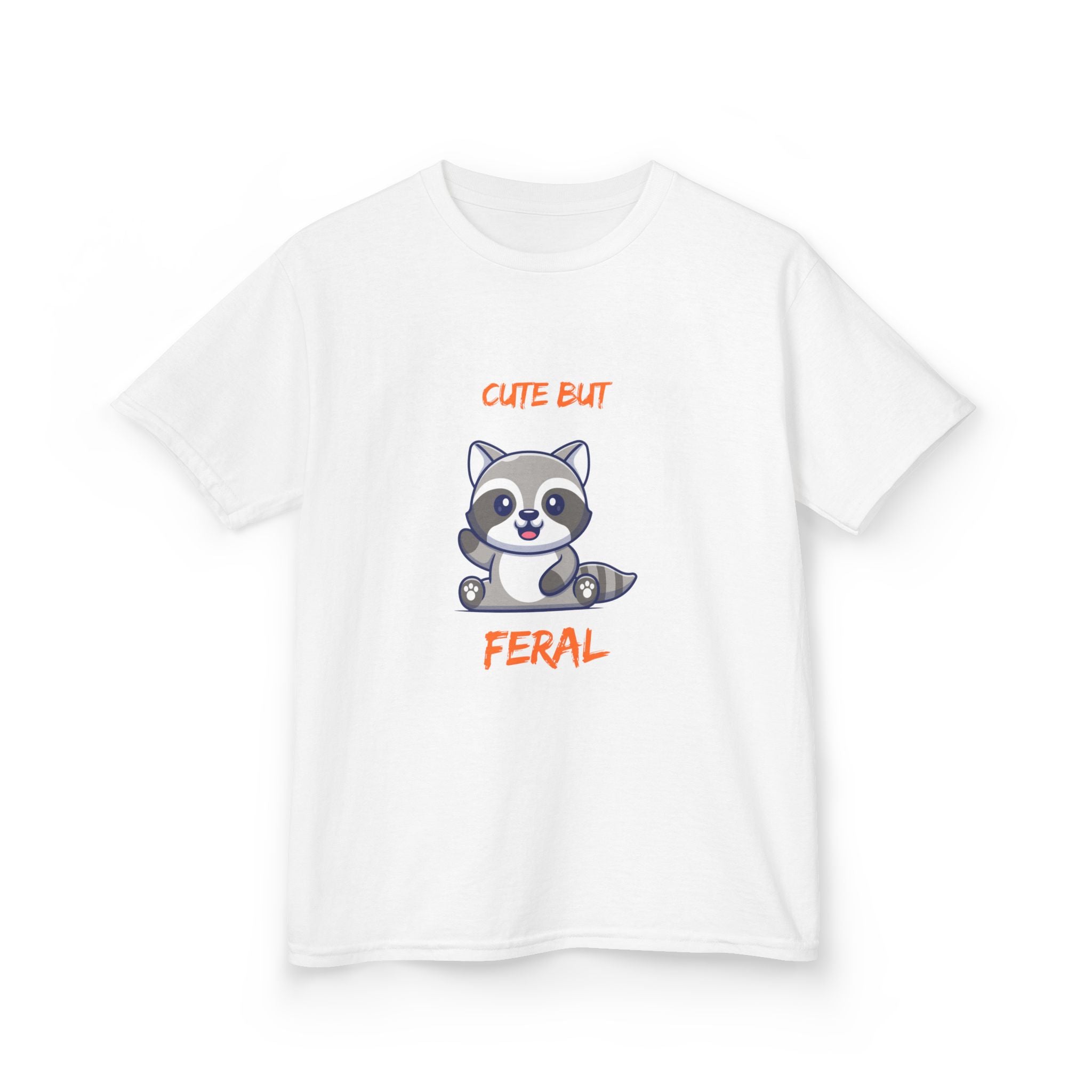 Kids T‑Shirt — Cute But Feral Raccoon Graphic Tee